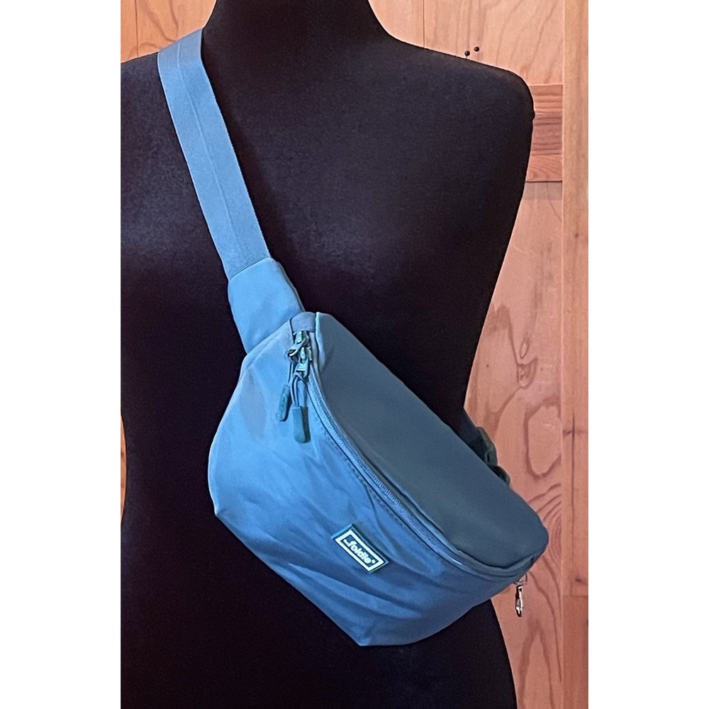 The FOLDIE Anti Theft Crossbody Belt Bag Blue Green RFID Travel Fanny Pack